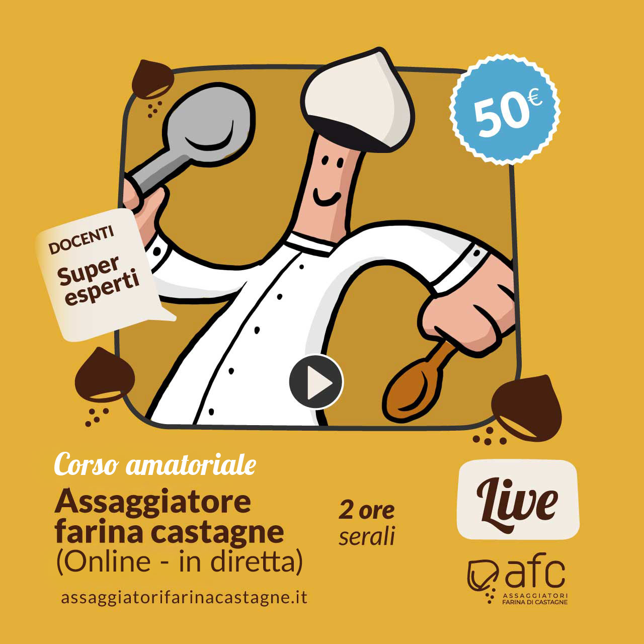 Corso Amatoriale di Assaggiatore Farina di castagne (online) - Associazione Assaggiatori Farina di Castagne (AFC)